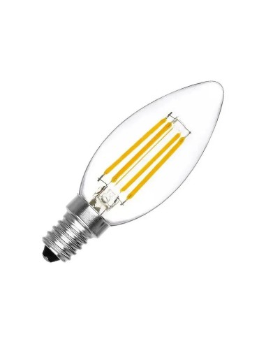 Bombilla LED E14 Filamento Vela C35 4W (Cálida y Neutro) - 1