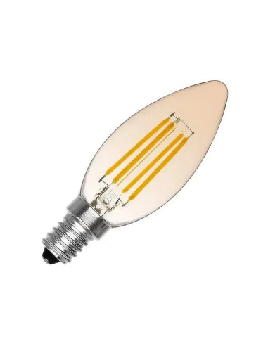 Bombilla LED E14 Regulable Filamento Vela Gold C35 3.5W Cálida - 1