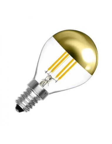 Bombilla LED E14 Regulable Filamento Reflejo Esférica Gold G45 4W Cálida - 5