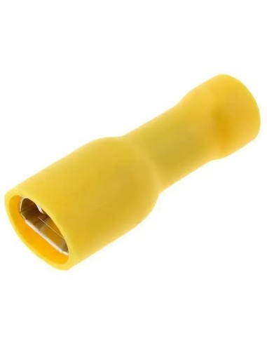 Terminal faston hembra PVC aislado amarillo 6,3 mm - 2