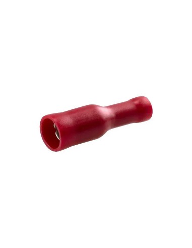 Terminal faston hembra cilíndrico PVC rojo 4MM - 2