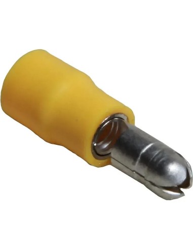Terminal faston macho cilíndrico preaislado PVC amarillo 5MM - 1