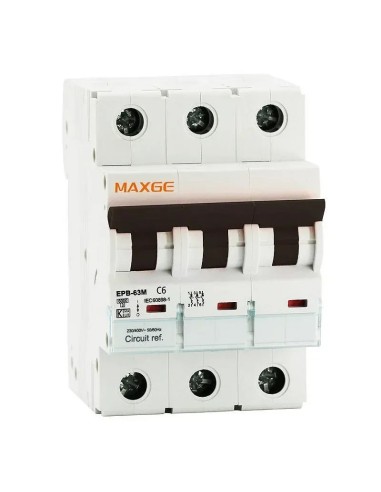 Interruptor Magnetotérmico Maxge 3P 10A 6kA Curva C - 1