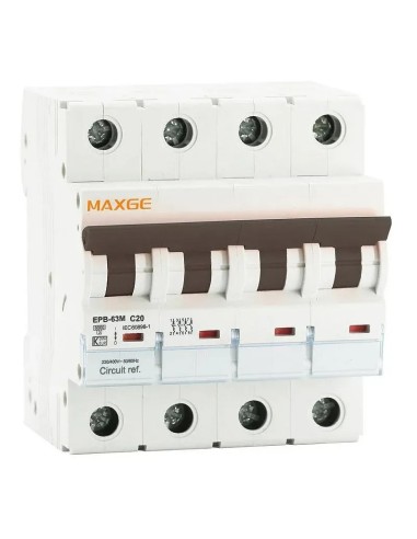 Interruptor automático magnetotérmico 4P 40A 6kA Curva C Maxge