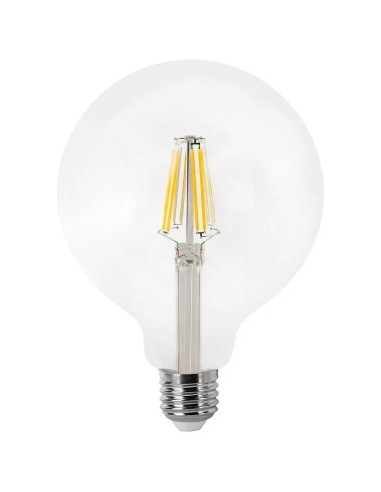 Bombilla LED filamento globo G125 clara E27 8W (Fría, Cálida) - 1