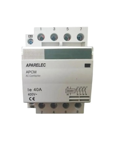 Contactor modular 40A 4NO 3 Módulos - Aparelec - 1