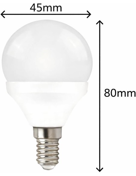 Bombilla LED E14 G45 Esférica 3W 250lm Luz Cálida 2700K Matel