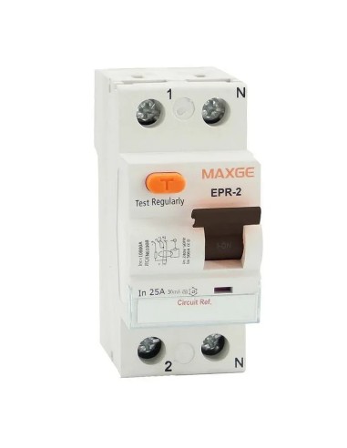 Interruptor diferencial industrial 2P 300mA 40A 10kA clase AC - Maxge