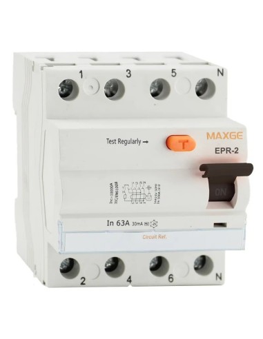 Interruptor diferencial industrial 4P 300mA 25A clase AC - Maxge