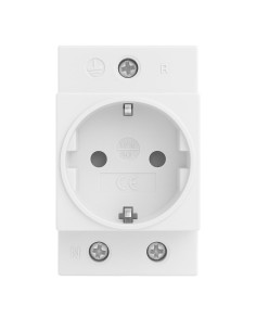 Base Enchufe Schuko 2P+T 16A Carril DIN Modular Blanco 2