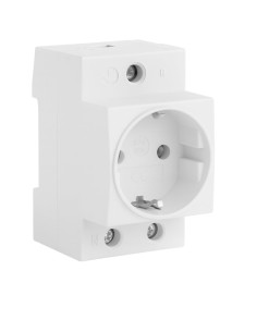Base Enchufe Schuko 2P+T 16A Carril DIN Modular Blanco