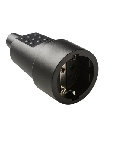 Base Enchufe Móvil Schuko Hembra TT 16A 250V PVC Negro