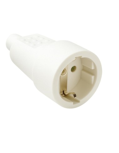 Base Enchufe Móvil Schuko Hembra TT 16A 250V PVC Blanco