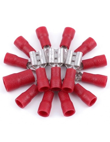 Terminal Faston Hembra Preaislado 2,8mm 100Uds Rojo 0,5-1,5mm²