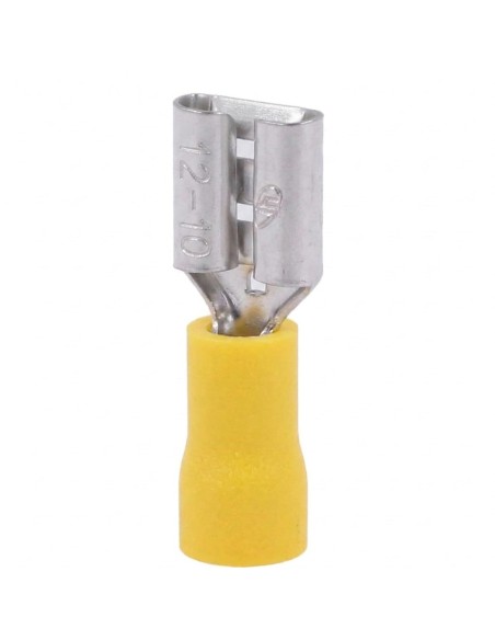 Terminal Faston Hembra Preaislado 9,5mm Amarillo 100 Uds 0,5-1,5mm²