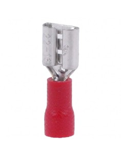 Terminal Faston Hembra Preaislado 6,3mm Rojo 100 Uds 0,5-1,5mm² 2