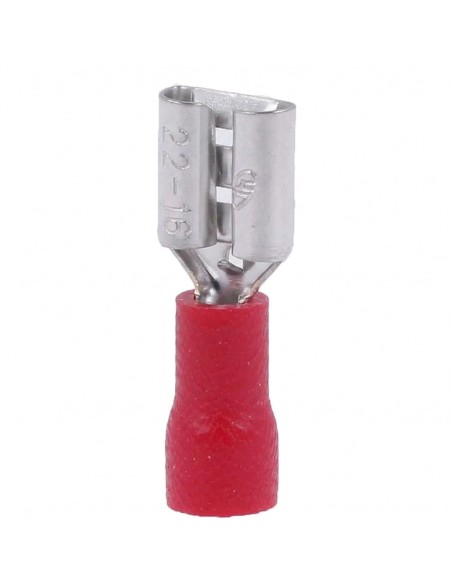 Terminal Faston Hembra Preaislado 4,8mm Rojo 0,5-1,5mm² x100