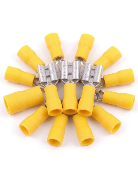 Terminal Faston Hembra Preaislado 6,3mm 100 Uds Amarillo 4-6mm²