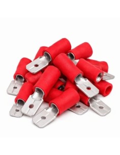 Terminal Faston Macho Preaislado 6,3mm Rojo 100 Uds 0,5-1,5mm²