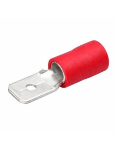 Terminal Faston Macho Preaislado 6,3mm Rojo 100 Uds 0,5-1,5mm² 2