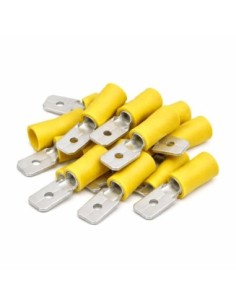 Terminal Faston Macho Preaislado 6,3mm 100 Uds Amarillo 4-6mm²