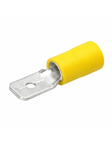 Terminal Faston Macho Preaislado 6,3mm 100 Uds Amarillo 4-6mm²