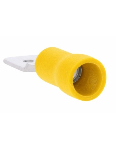 Terminal Faston Macho Preaislado 6,3mm 100 Uds Amarillo 4-6mm²