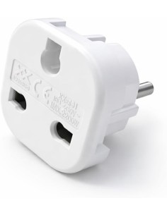 Adaptador Enchufe UK a Europeo Tipo G 16A 220-240V Blanco