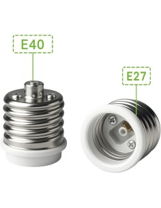 Adaptador Casquillo E40 a E27 Lámpara LED Halógena 2