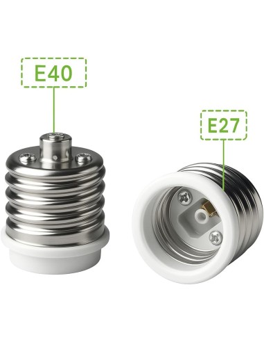 Adaptador Casquillo E40 a E27 Lámpara LED Halógena