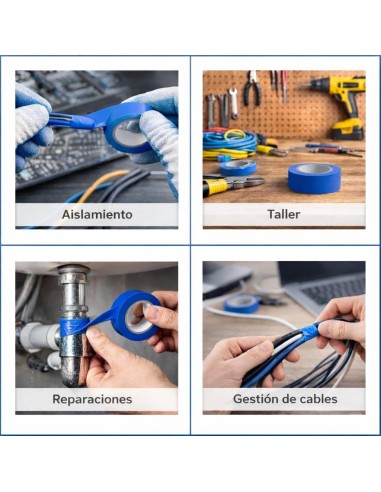 Cinta Aislante PVC Azul 19mm x20 Metros Instalaciones Eléctricas