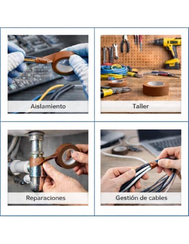 Cinta Aislante PVC Marrón 19mm x20m Instalaciones Eléctricas