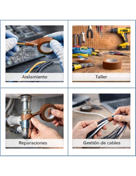 Cinta Aislante PVC Marrón 19mm x20m Instalaciones Eléctricas