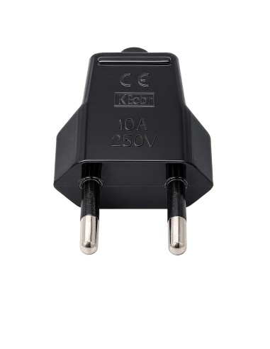 Clavija Bipolar Macho 10A 250V IP20 Latón Niquelado Negro FAMATEL