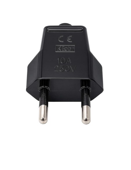 Clavija Bipolar Macho 10A 250V IP20 Latón Niquelado Negro FAMATEL