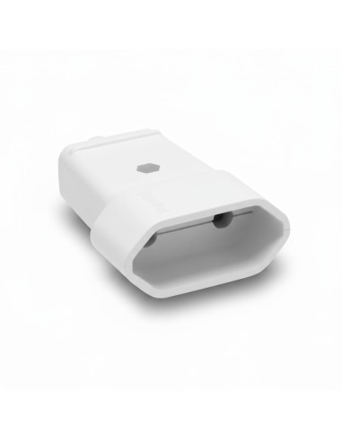Clavija Bipolar Hembra Plana 10A 250V IP20 Latón Blanco