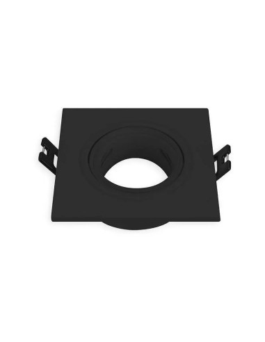 Aro Downlight Basculante Cuadrado Sencillo Negro Corte Ø75 mm - 1