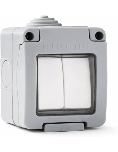 Doble Conmutador Estanco Superficie IP55 10A 250V Infantil FAMATEL