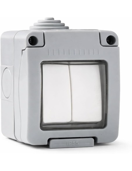 Doble Conmutador Estanco Superficie IP55 10A 250V Infantil FAMATEL
