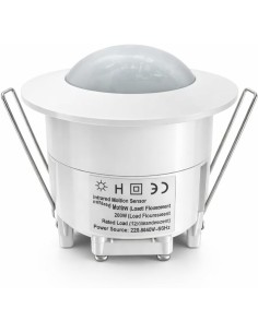 Detector Movimiento Techo PIR 360° 6m Empotrable IP20 Blanco