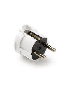 Clavija Schuko Acodada Lateral TT 16A 250V 4,8mm IP20 Blanca