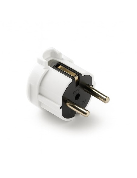 Clavija Schuko Acodada Lateral TT 16A 250V 4,8mm IP20 Blanca