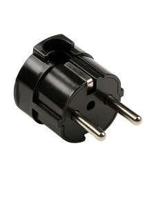 Clavija Schuko Acodada Lateral TT 16A 250V 4,8mm IP20 Negra