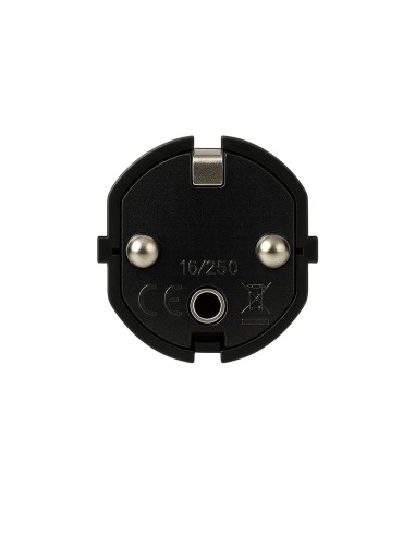 Clavija Schuko Acodada Lateral TT 16A 250V 4,8mm IP20 Negra