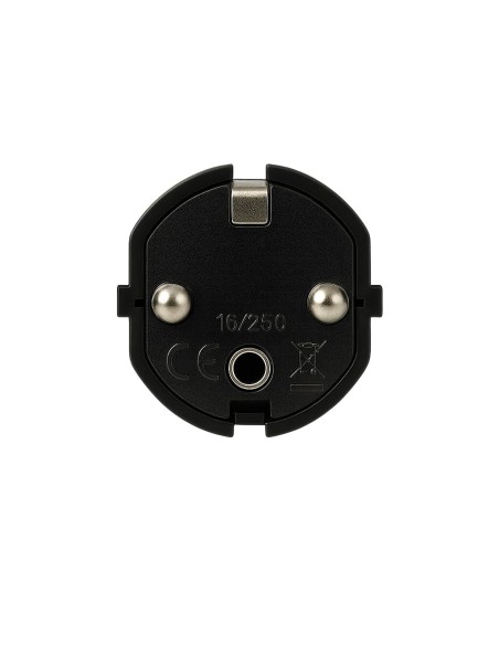 Clavija Schuko Acodada Lateral TT 16A 250V 4,8mm IP20 Negra