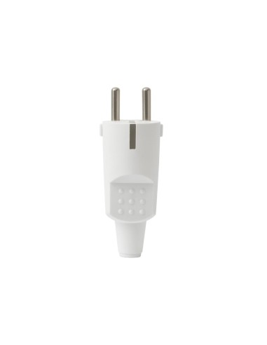 Clavija Schuko Macho TT 16A 250V 4,8mm PVC Blanco