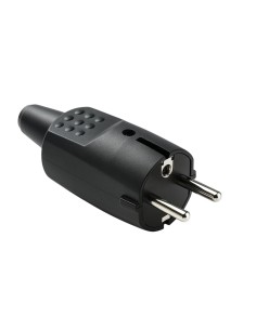 Clavija Schuko Macho TT 16A 250V 4,8mm PVC Negro