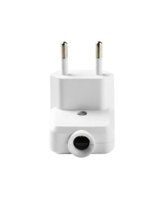 Clavija Trasmueble Bipolar Acodada 10A 250V IP20 Blanca 2