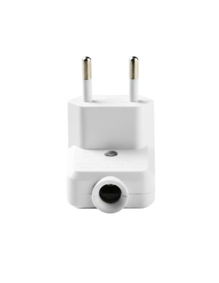 Clavija Trasmueble Bipolar Acodada 10A 250V IP20 Blanca FAMATEL