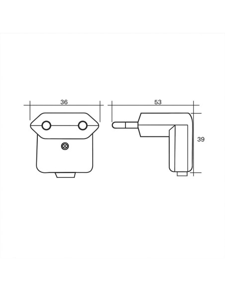 Clavija Trasmueble Bipolar Acodada 10A 250V IP20 Blanca FAMATEL
